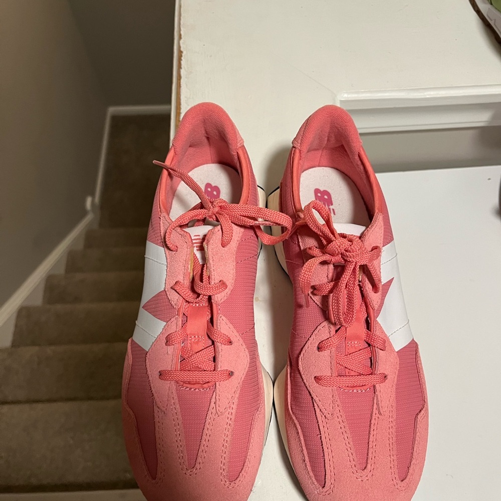 New Balance Women's Coral and White Sneakers - Picture 2 of 6